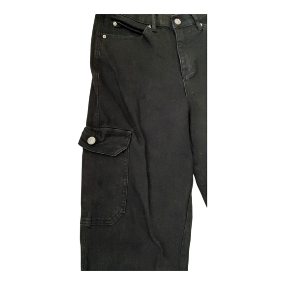 Nicole Miller Black Cargo High Rise Pants - Picture 3 of 8